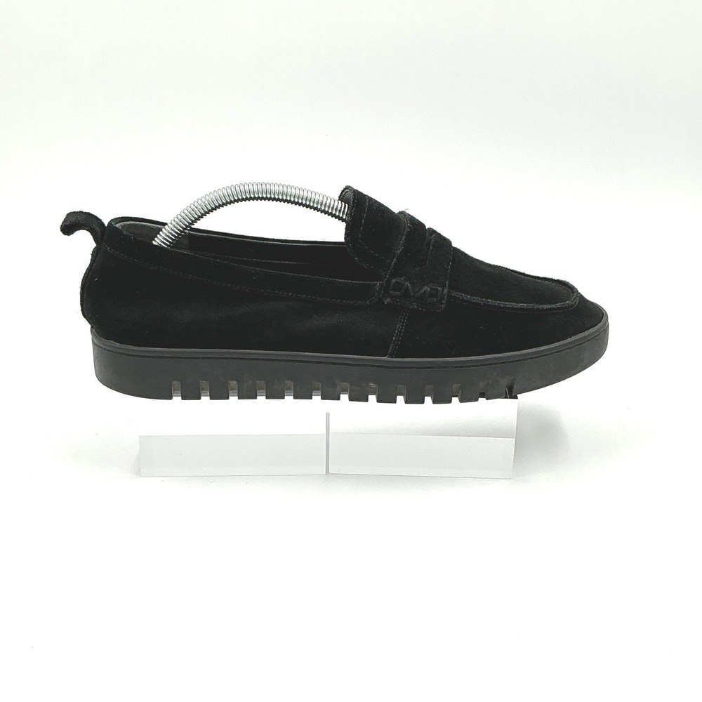 Vionic Size 10W 10 Wide Loafer Black Suede Lug Sole Uptown Women